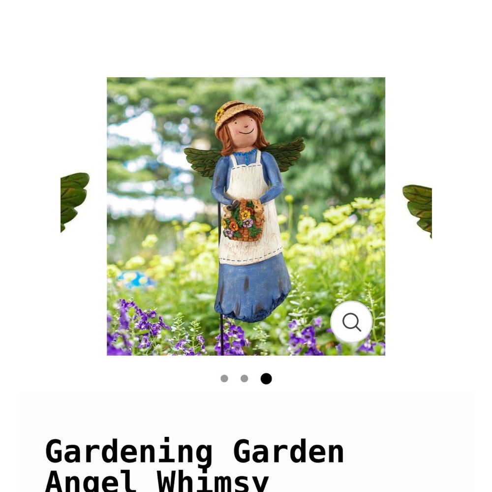 Charming Blue Garden Angel Figurine
